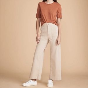 Lou & Grey High Waist Brushed Twill Wide Leg Pants